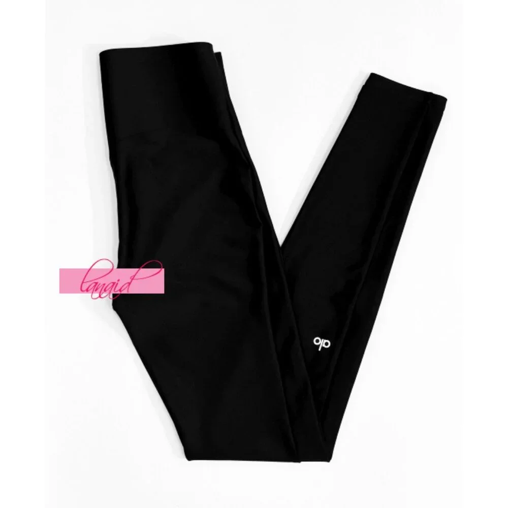 Alo Airlift High-Waist Sleek Leggings Black High-Rise Waist Waisted Tights Pants